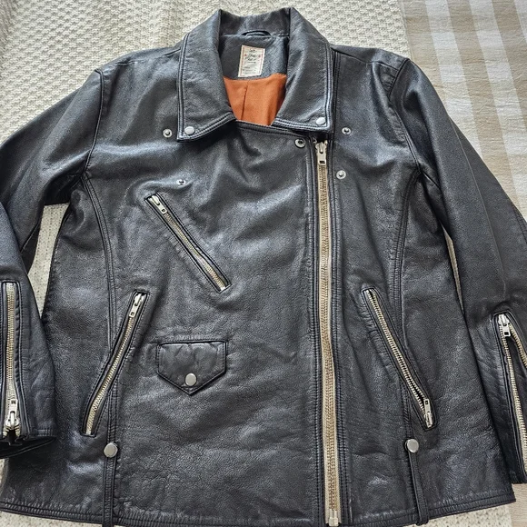 NWOT FREE PEOPLE JEALOUSY LEATHER MOTO JACKET Sz Large - Picture 14 of 16